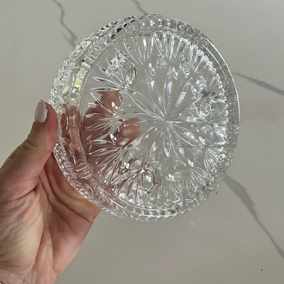 Crystal Fostoria- Made for Princess House 3 taper candle holder, ashtray - Picture 2 of 3